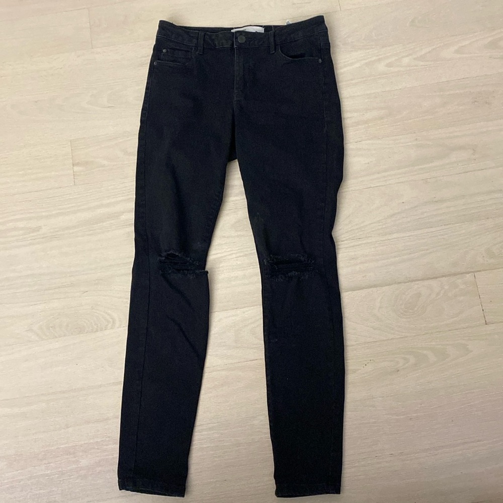 Garage Size 7 Skinny Jegging Jeans - Black Rips